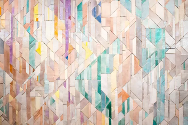 Bild på mosaik i pastellfärger
